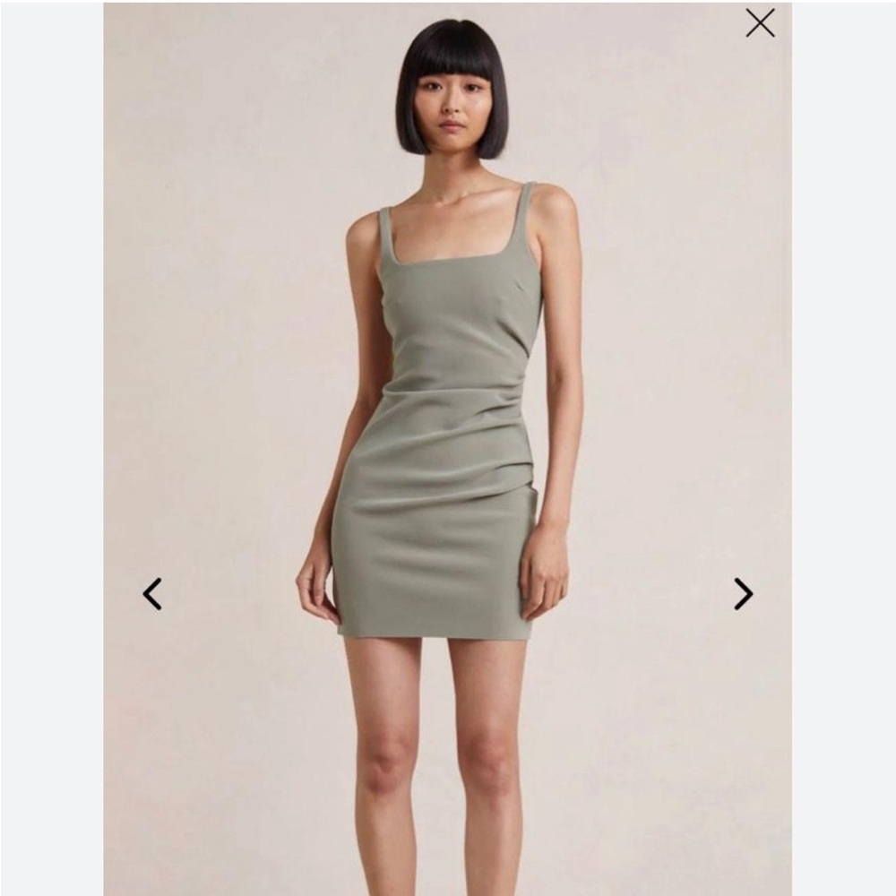 Karina Tuck Mini Dress in Sage - NWT